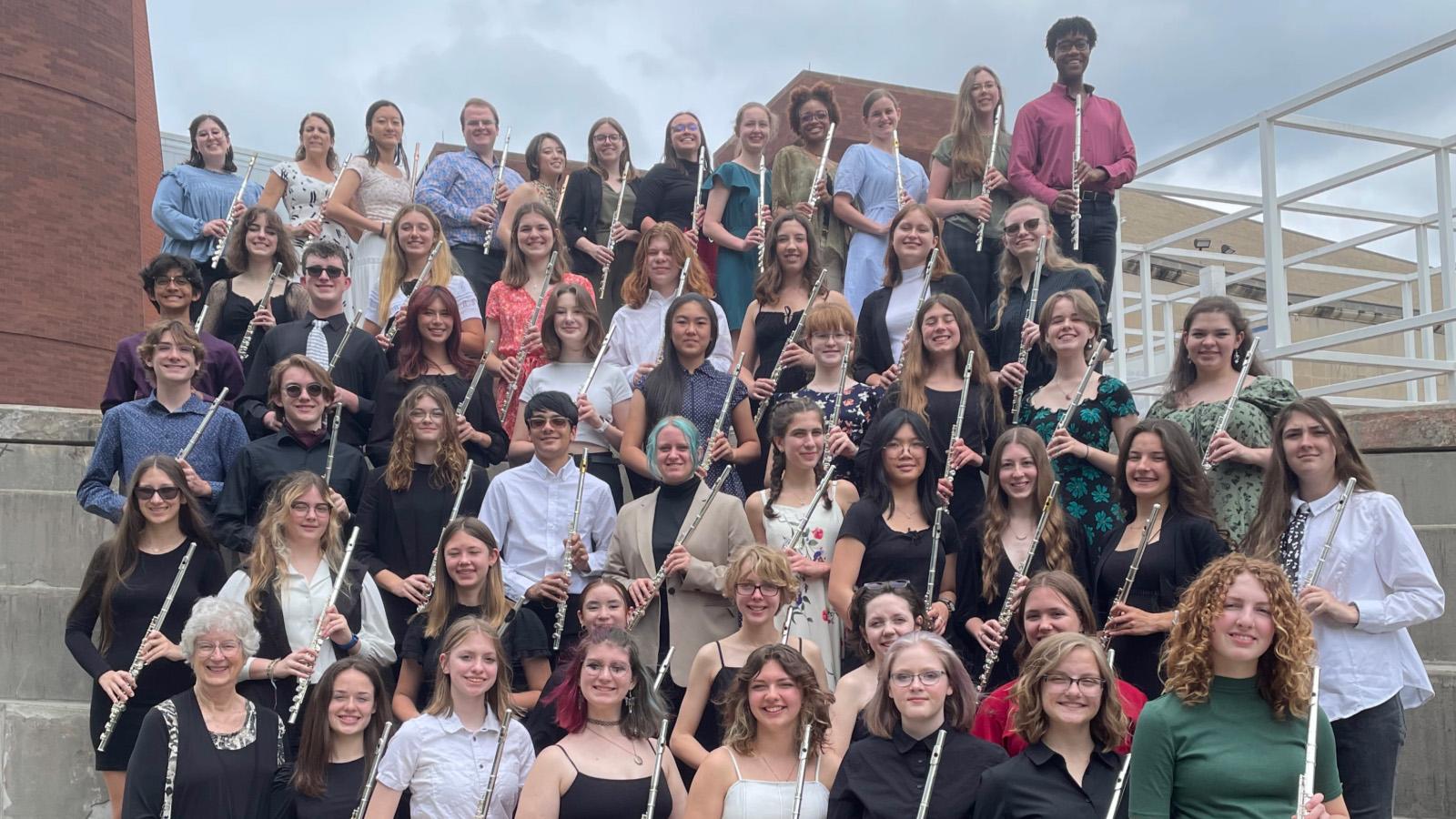 Flute Workshop participants and faculty at Whispering Wall