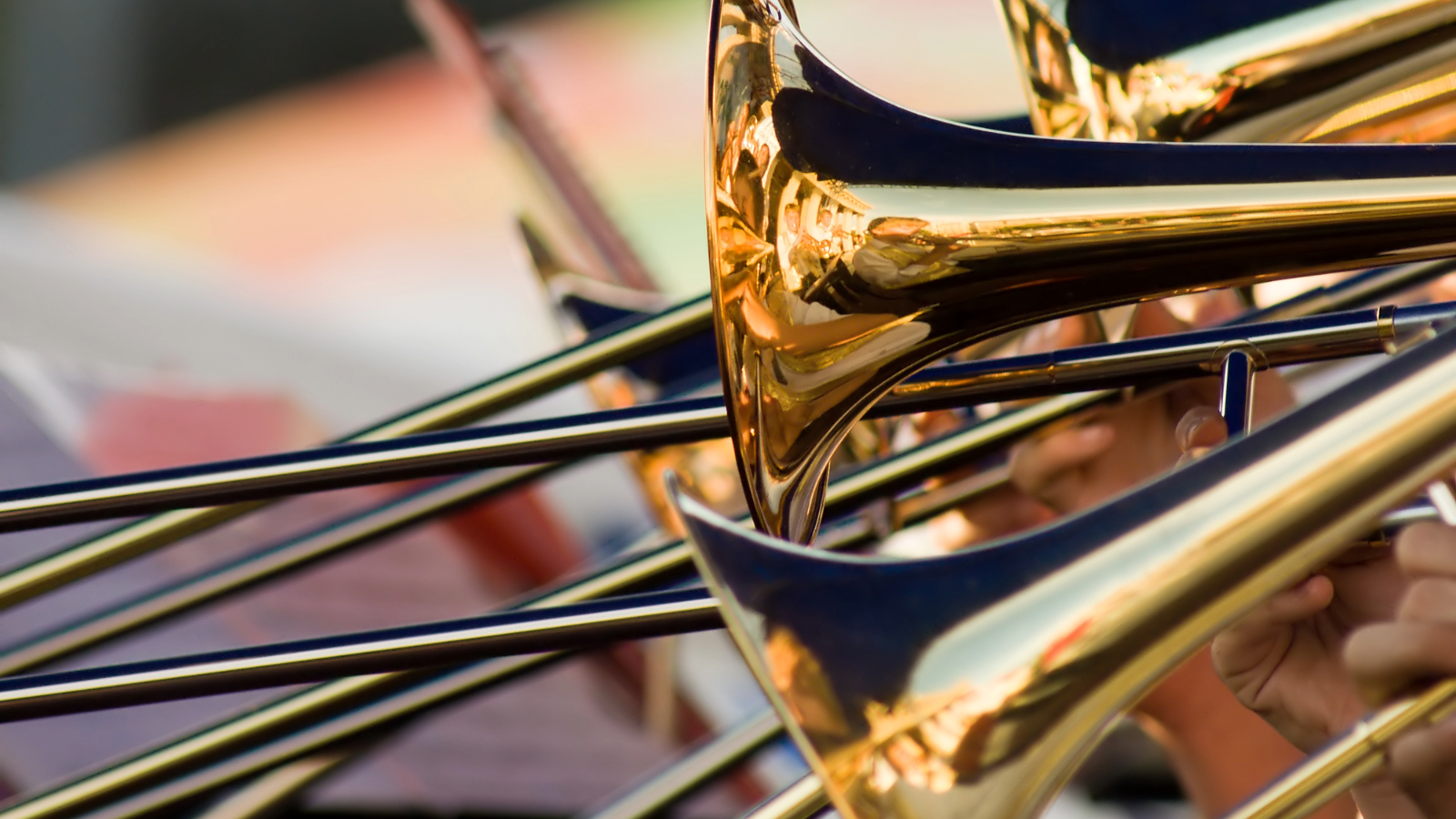 Brass trombones and slides